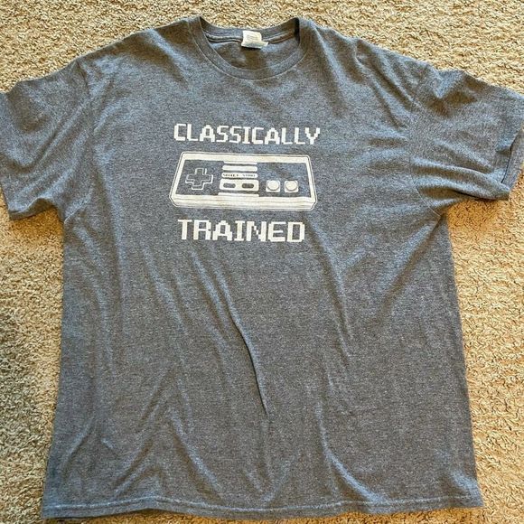 Vintage Nintendo Game Controller Classically Trained Gray‎ T-Shirt Size XL Delta - Picture 1 of 7